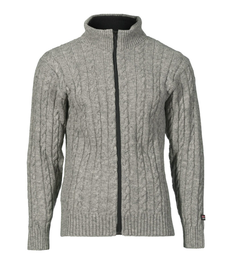 braided wool sweater - Norwegian design - Gray