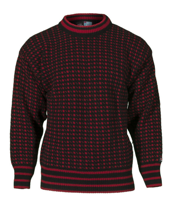 Black and white norwegian wool sweater