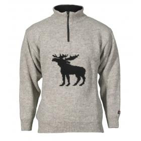 Wool sweater with design moose - norwegian