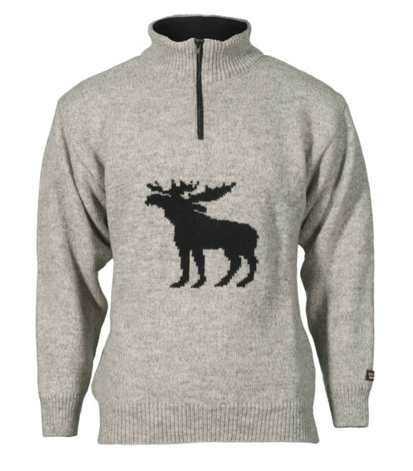 Wool sweater with design moose - norwegian