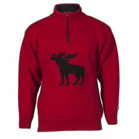 Wool sweater with design moose - norwegian