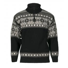 Norwegian wool sweater for women and men - black and white